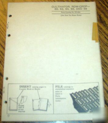John deere 620 to 730 tractor cultivator parts catalog