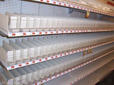Shelf management system gondola push rack cigarette lot