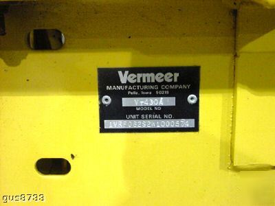 Vermeer v 430 a trencher no backhoe no 