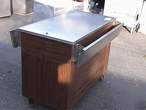 Vollrath mobile deli prep table cabinet checkout stand