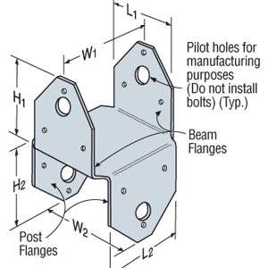 12 simpson strong tie bc-4 BC4 post cap joist connector