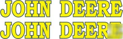 2- two color john deere. vinyl decals logos stickers