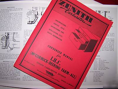Farmall zenith 161 61 carburetor carb rebuild manual