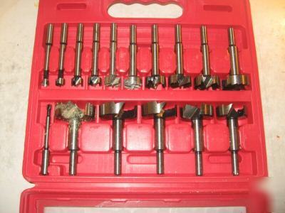 Forstner bit set, 16 piece forstner bit set, bit case