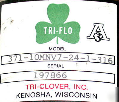 Nice tri-clover throttling valve #371-10MNV7-24-1-316