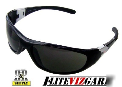 6 pair 1800BLK series gray lens safety glasses