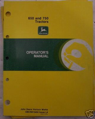 John deere 650 and 750 tractor operators manual