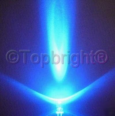 100PCS megabright blue led 5MM 13000 mcd car diy free/r