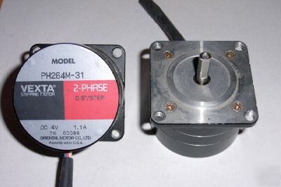 (2) vexta PH264M-31 high resolution .9 stepper motor 