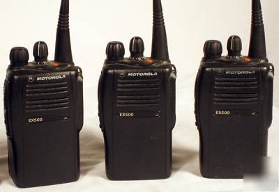 6 motorola EX500 uhf 16 ch radios w/rapid gang charger