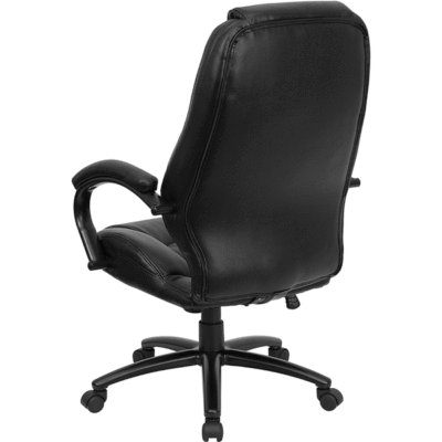 Black leather executive office chair high back swivel