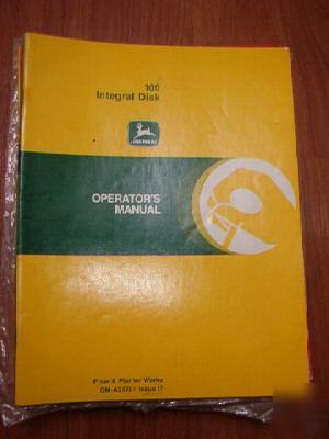 John deere operators manual 100 integral disk