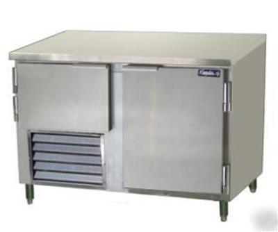 Leader 1-1/2 door s/steel worktop low boy freezer 48