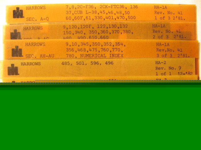 Lot international harvester harrow microfiche manuals