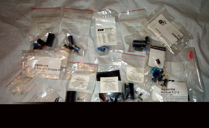 Tv vcr module chassis repair kit assortments