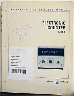 Agilent hp 5216A electronic counter oper/serv. manual