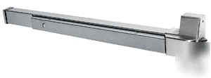 Commercial touch bar rim exit device - aluminum finish