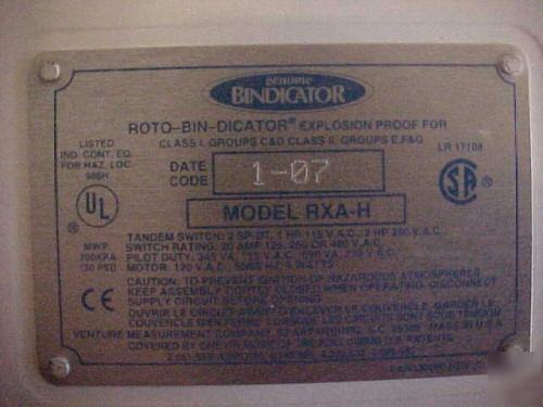 New bindicator roto-bin-dicator model rxa ( in box )