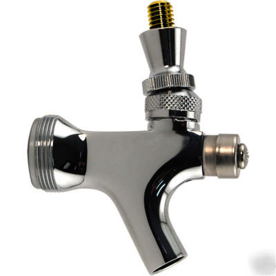 Self closing polished chrome draft beer faucet head