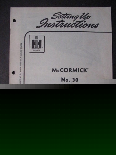 Mccormick no. 30 manure spreader 1956 instructions