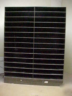 (2) 28 unit metal shelving storage bin 36