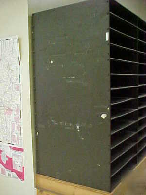 (2) 28 unit metal shelving storage bin 36