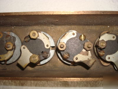 Antique brass elevator push buttons, restored