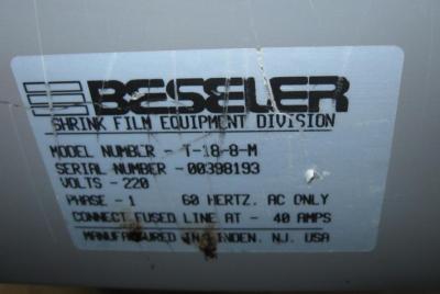 Beseler model t-18-8 shrink tunnel *nice & clean* 
