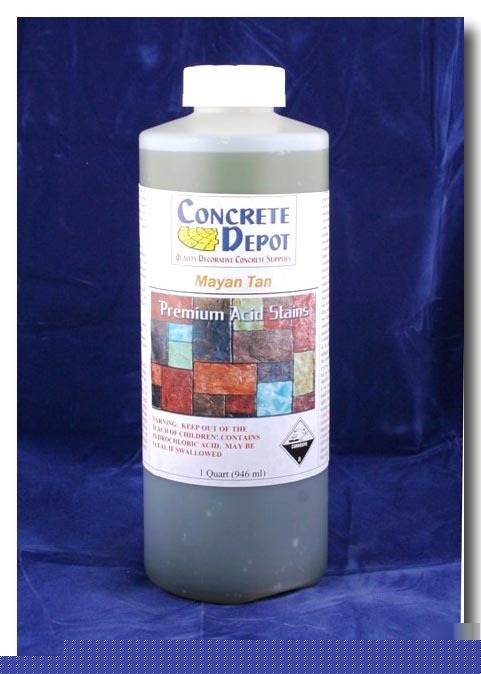 Decorative concrete acid stain, mayan tan, 1 qt