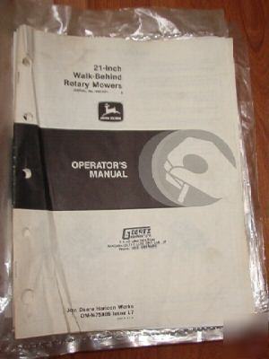 John deere operators manual 20 inch walk behind rotary