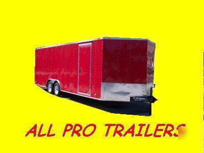 New 8.5 x 24 enclosed cargo car trailer w ramp & v nose