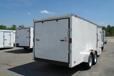 New 8.5 x 24 enclosed cargo car trailer w ramp & v nose