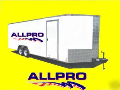 New 8.5 x 24 enclosed cargo car trailer w ramp & v nose