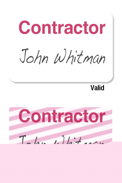 Self-expiring temporary visitor badges - manual 02005