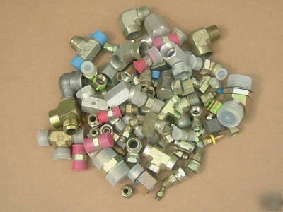  surplus lot 25 lbs hydraulic hose adapters fittings 