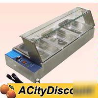 Fma stainless 3 well electric bain marie food warmer