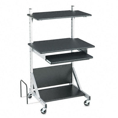 Fully-adjust mobile workstn black laminate top (box 2)