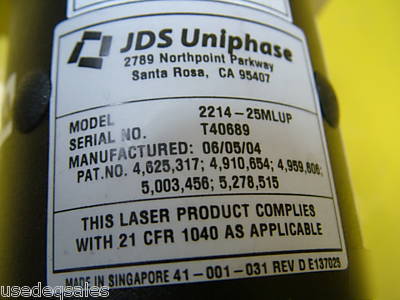 Jds uniphase argon laser 2214-25MLUP & power supply