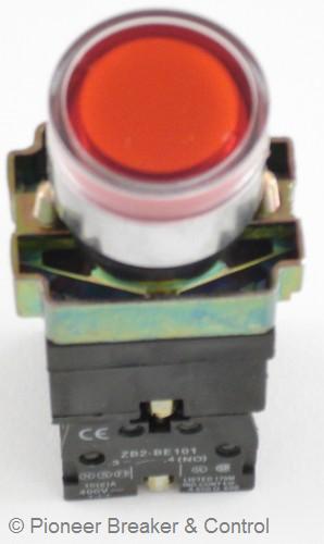 New illuminated pushbutton red led 240V momentary 22MM