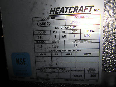 Bohn mullion-aire unit cooler model # UM0170