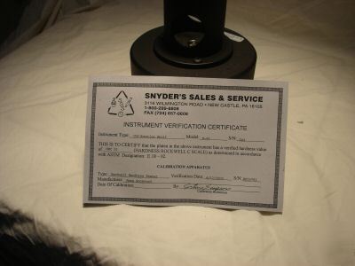 Concrete hardness tester test anvil calibration anvil