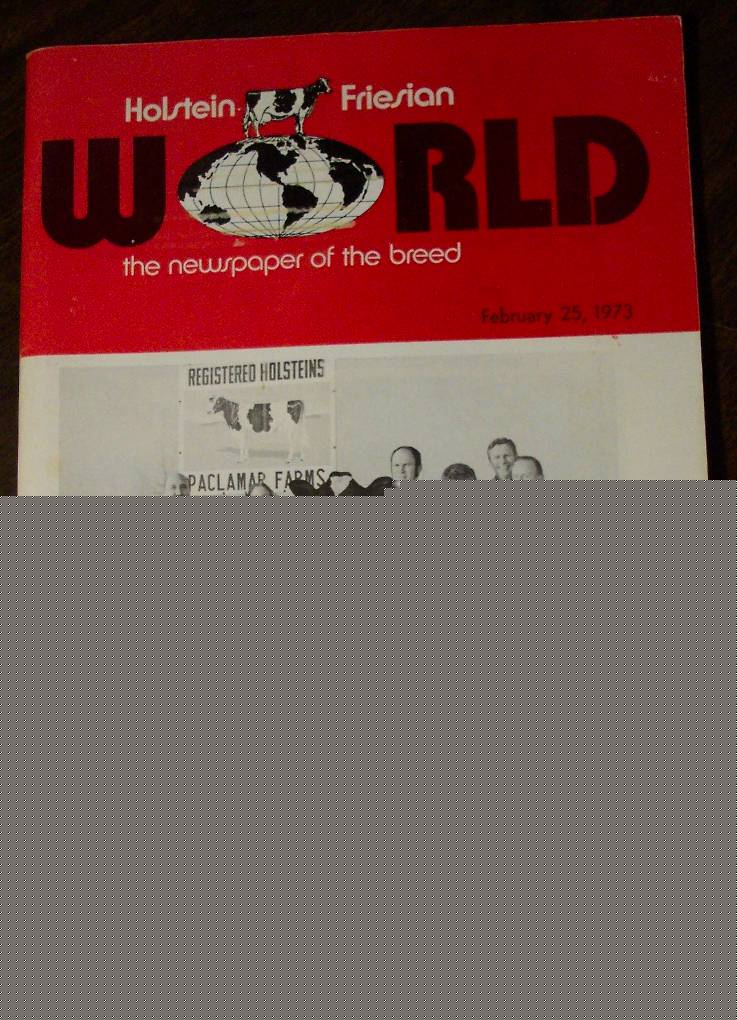 Holstein world 2/25/73 story of paclamar farms + more