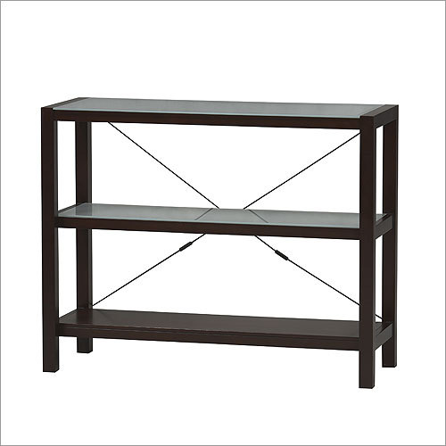 Linon- metro glass top three shelf bookcase, espresso