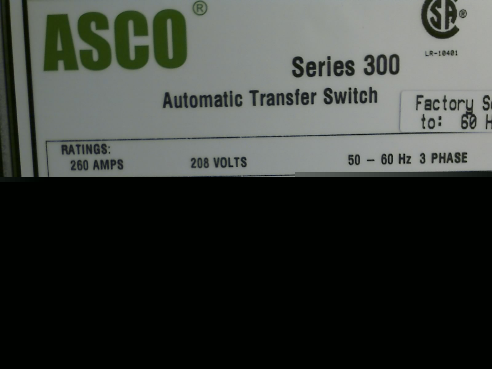 New brand asco series 300 automatic transfer switch