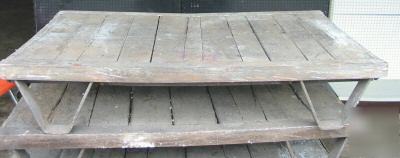 Lot vintage industrial skids pallets heavy duty used 