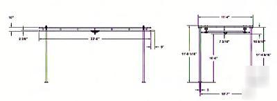 New gorbel floor supported crane 500 pound 10' x 23', 