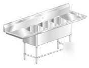 Aero 3F3-series delux 3-bowl sink - 3F3-2418-24LR