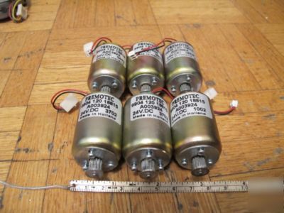 Lot of 6 small premotec 24V dc electric motors, tested 