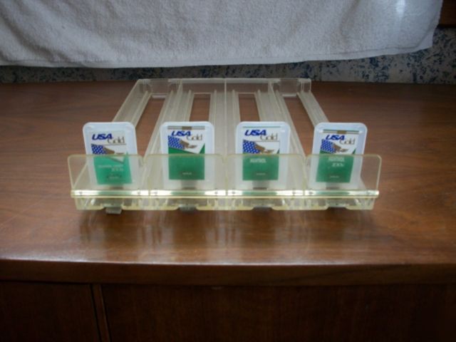 Retail 4 slot cigarette pusher pack display rack