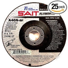 Sait 20062 type 27 , 4-1/2 x 1/4 x 7/8 grinding wheels